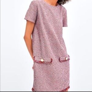 New Zara Trafaluc Tweed Dress Size Small